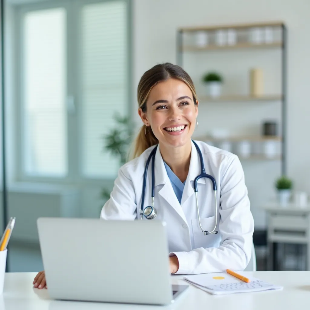 Person completing an online health assessment that a licensed physician reviews